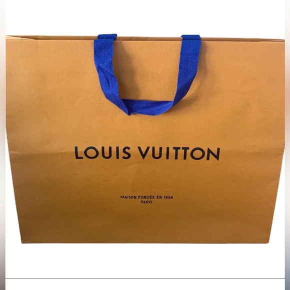 LOUIS VUITTON 15.6 X 13.25 X 6.25 Large Authentic Gift Shopping Paper Bag Orange - Picture 1 of 1